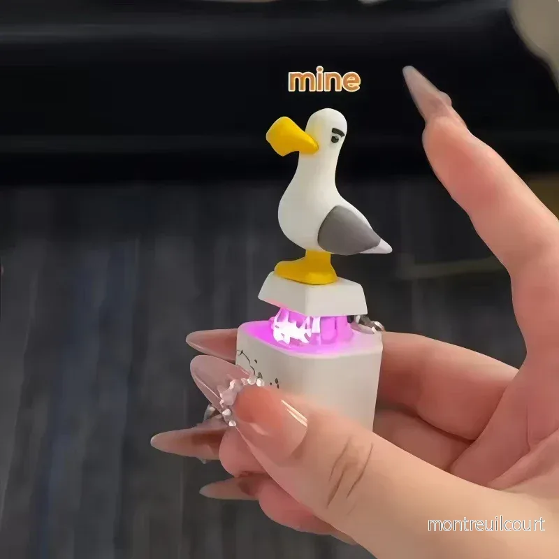 Fiskmås fidget-nyckelring med självlysande tangentknapp och klickljud - Bild 3