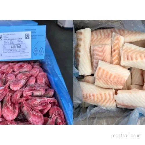 2,5Kg styckfryst torskrygg +2,5Kg frysta 40-60 Räkor