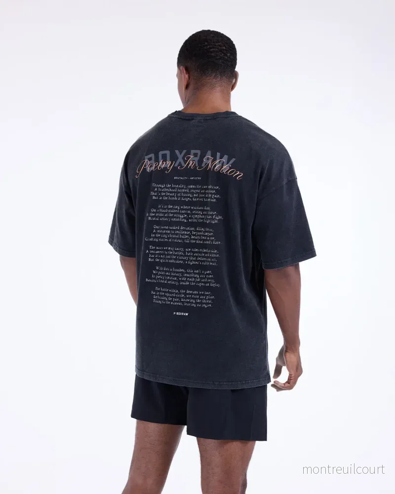 Poetry In Motion Oversized T-shirt – tvättad svart