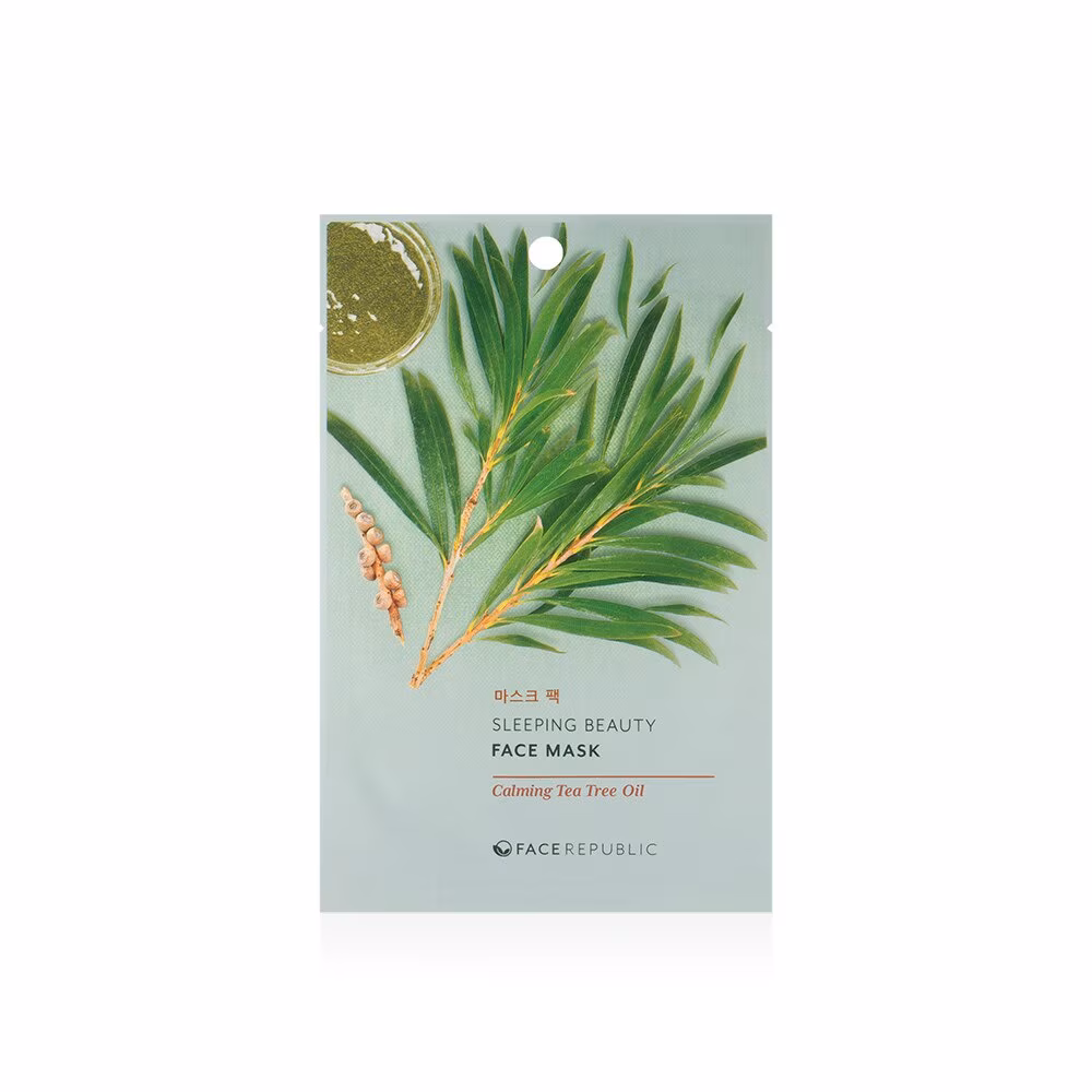 Face Republic Sleeping Beauty Sheet Mask – Calming Tea Tree Oil, 23ml Face Republic Sleeping Beauty Sheet Mask – Calming Tea Tree Oil, 23ml