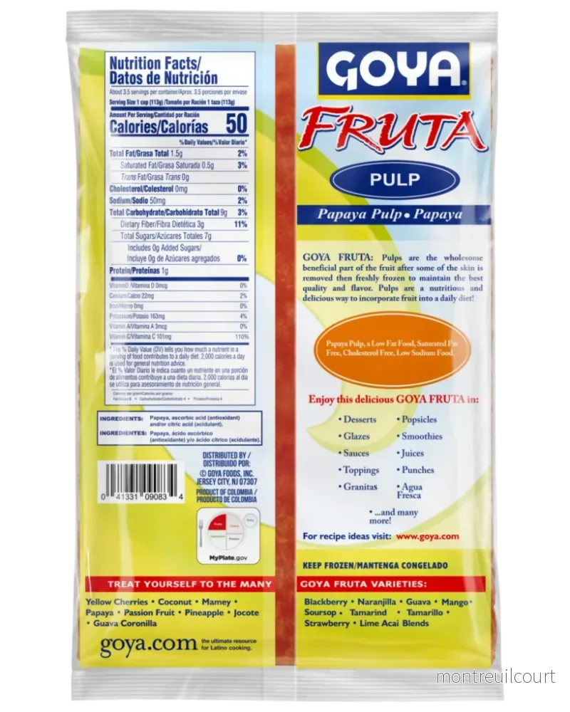 Polpa de Mamão Congelada / Frozen Papaya Fruit Pulp - Goya (250g) - Bild 2