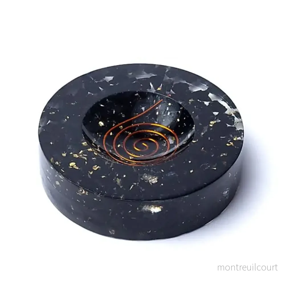 Orgonit - puck / ställ för kristaller av svart turmalin