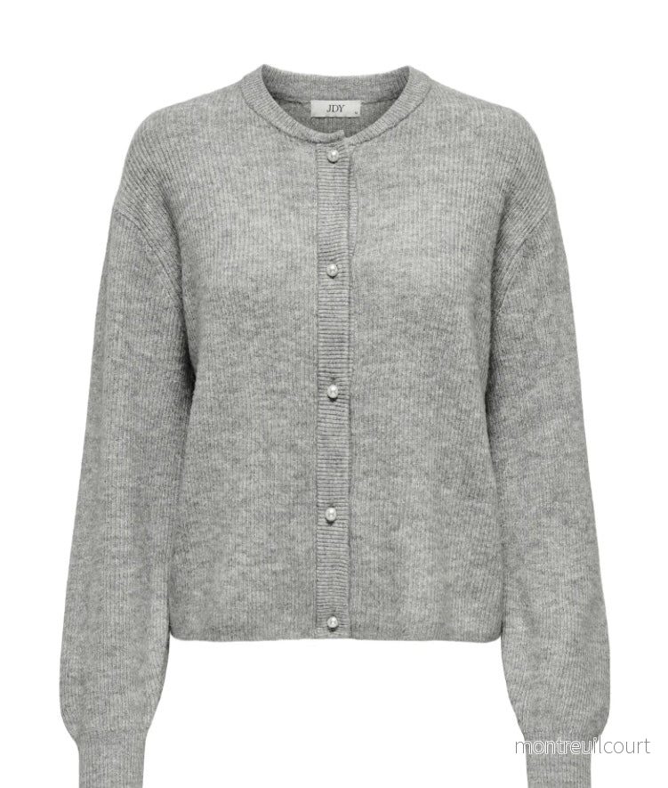 JDY - LUMI LIFE L/S BUTTON CARDIGAN - MEDIUM GREY/MELANGE - Bild 3