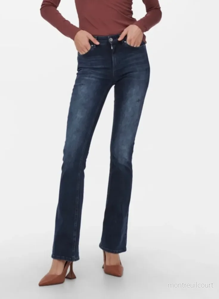 ONLY – BLUSH MID FLARED 15233833 – BLUE BLACK DENIM ONLY – BLUSH MID FLARED 15233833 – BLUE BLACK DENIM