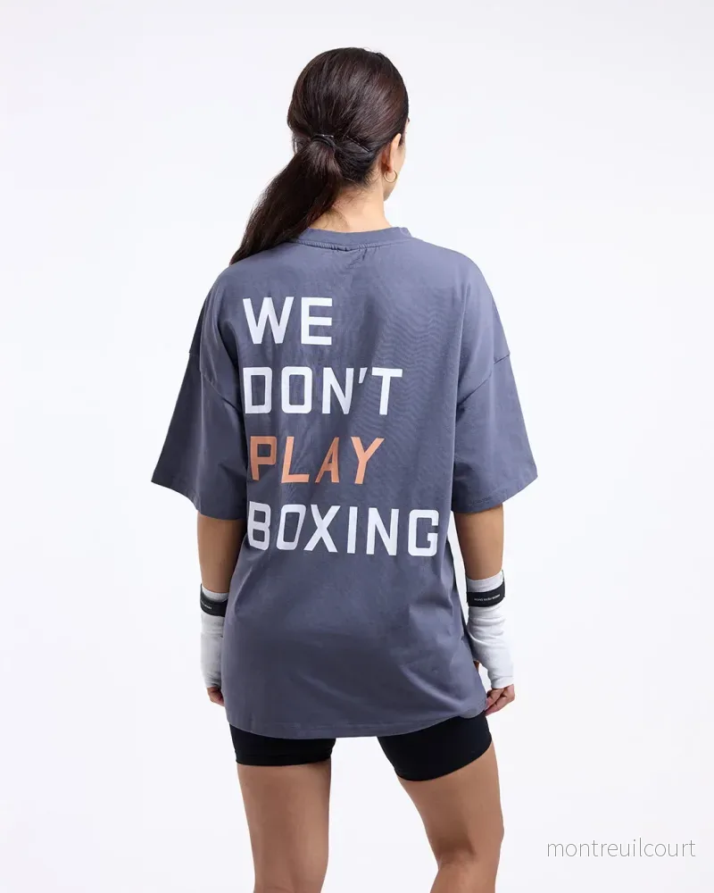 We Don’t Play Boxing Oversized T-shirt – Charcoal We Don’t Play Boxing Oversized T-shirt – Charcoal