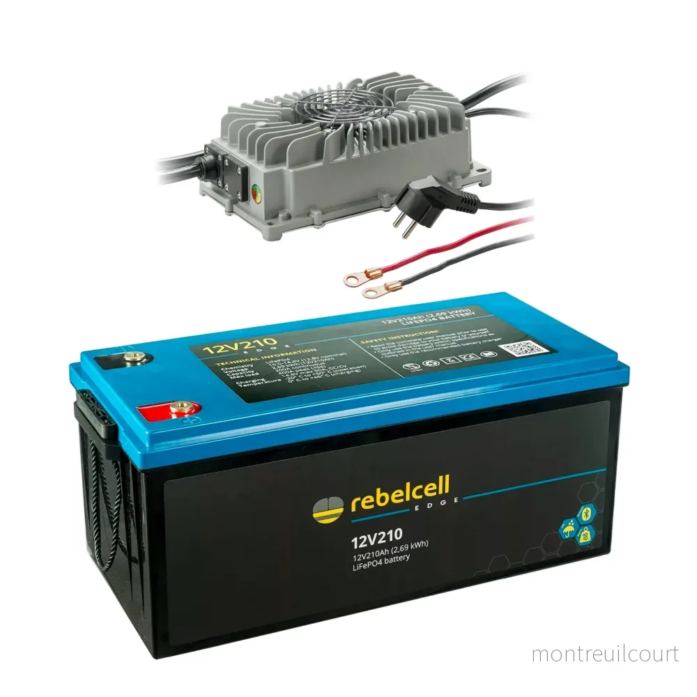 Rebelcell 12V210 EDGE LiFePO4 Batteri + Rebelcell Charger 14.6V20A Waterproof Pro Paketdeal