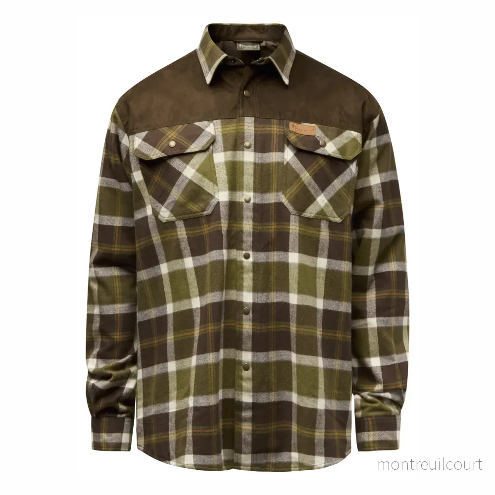 Pinewood Men's Douglas Shirt - Olivegreen/Cr.white - Bild 3