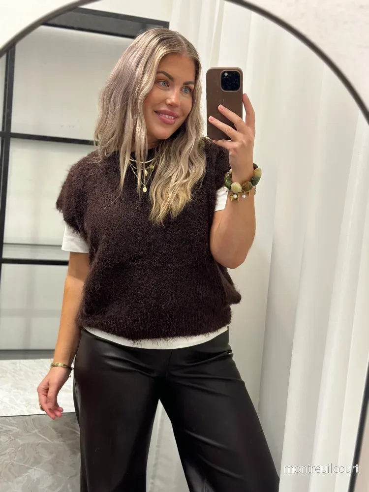 MARTA – LAYA KNIT VEST – MARONE