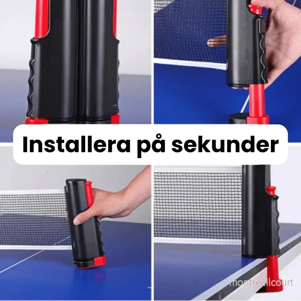 Portabelt bordtennis-set – Utdragbart pingisnät + racketar & bollar - Bild 2