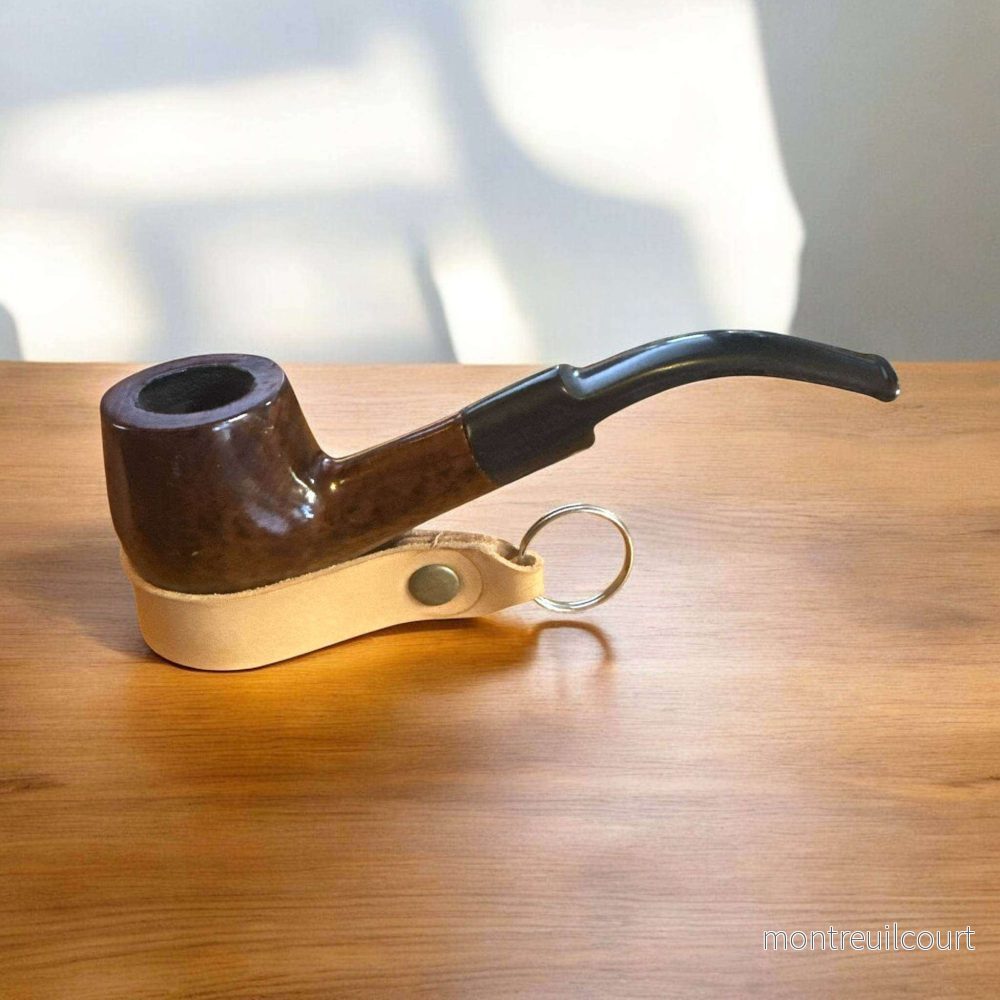 Brandy Träpipa – Walnut Brown Polished | Klassisk Halvböjd Tobakspipa