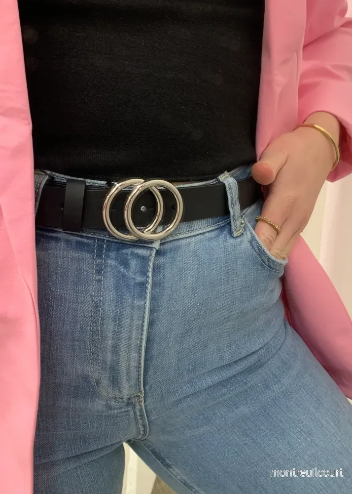 ONLY – RASMI FAUX LEATHER JEANS BELT – SILVER