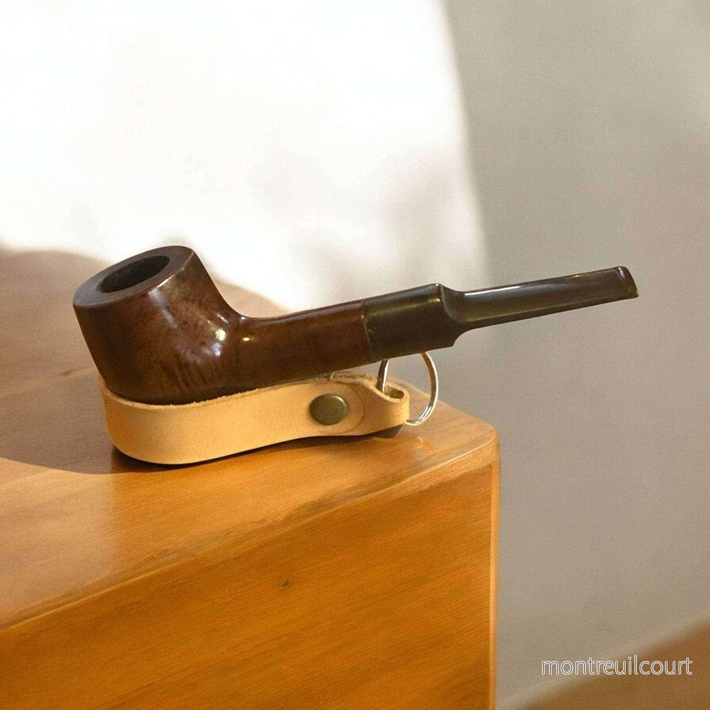 Billiard Träpipa – Walnut Brown Polished | Klassisk Rak Tobakspipa