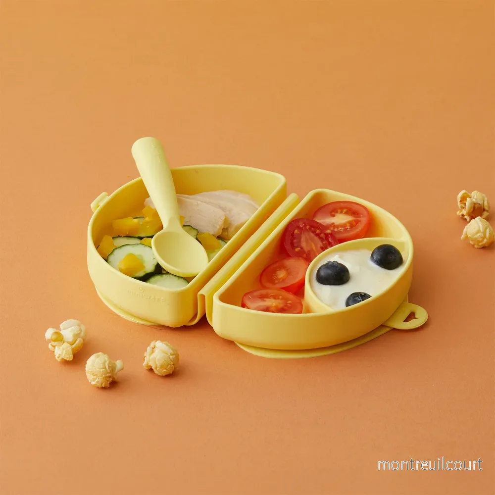 Fold & Scoop - tallrik + sked (Custard/Custard) - Bild 2