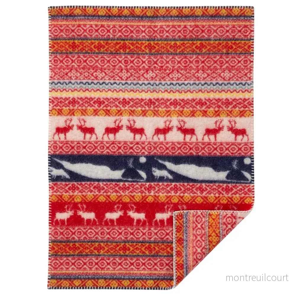 Babyfilt Ull Sarek röd multi Babyfilt Ull Sarek röd multi