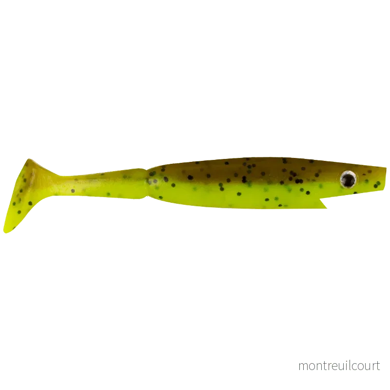 CWC The Pig Piglet Shad, 10cm, 7g, 6pcs – Brown Chartreuse Flake