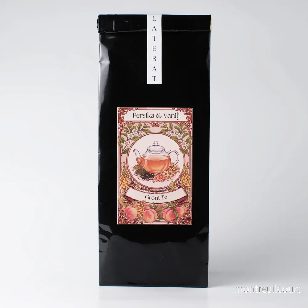 Premium Grönt Te – Persika & Vanilj – 100 g Premium Grönt Te – Persika & Vanilj – 100 g