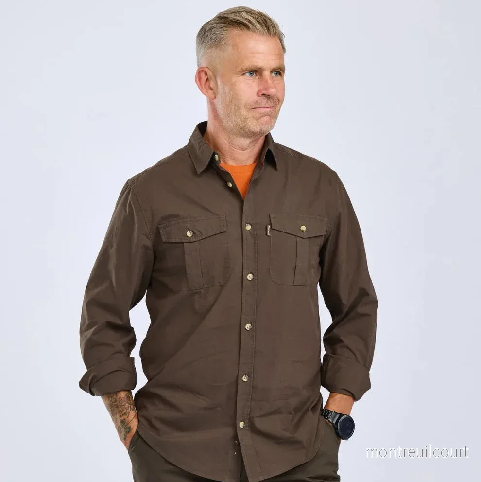 Pinewood InsectSafe Poplin L/S Shirt Herr D.Olive - Bild 2
