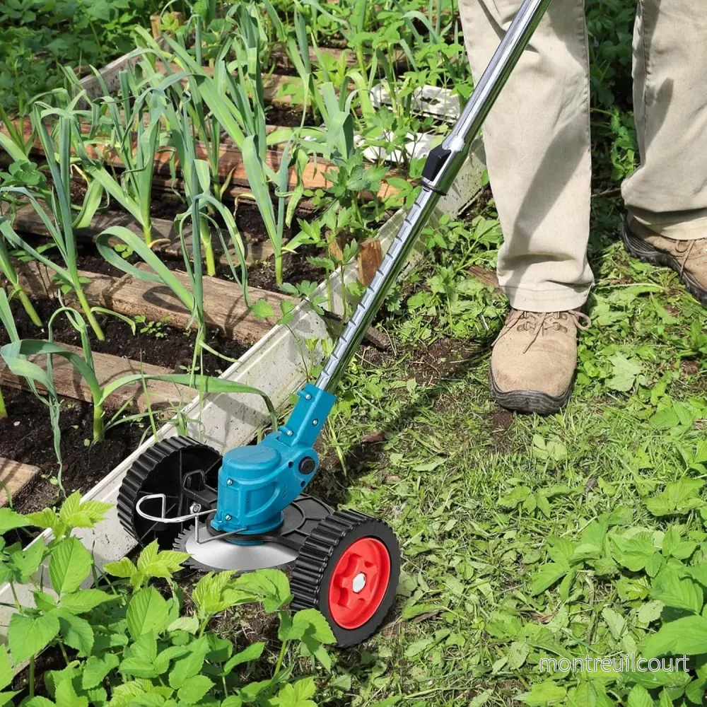 Trådlös & Hopfällbar Grästrimmer 21V – Justerbar Höjd, Hjul & 3 Bladtyper - Bild 3