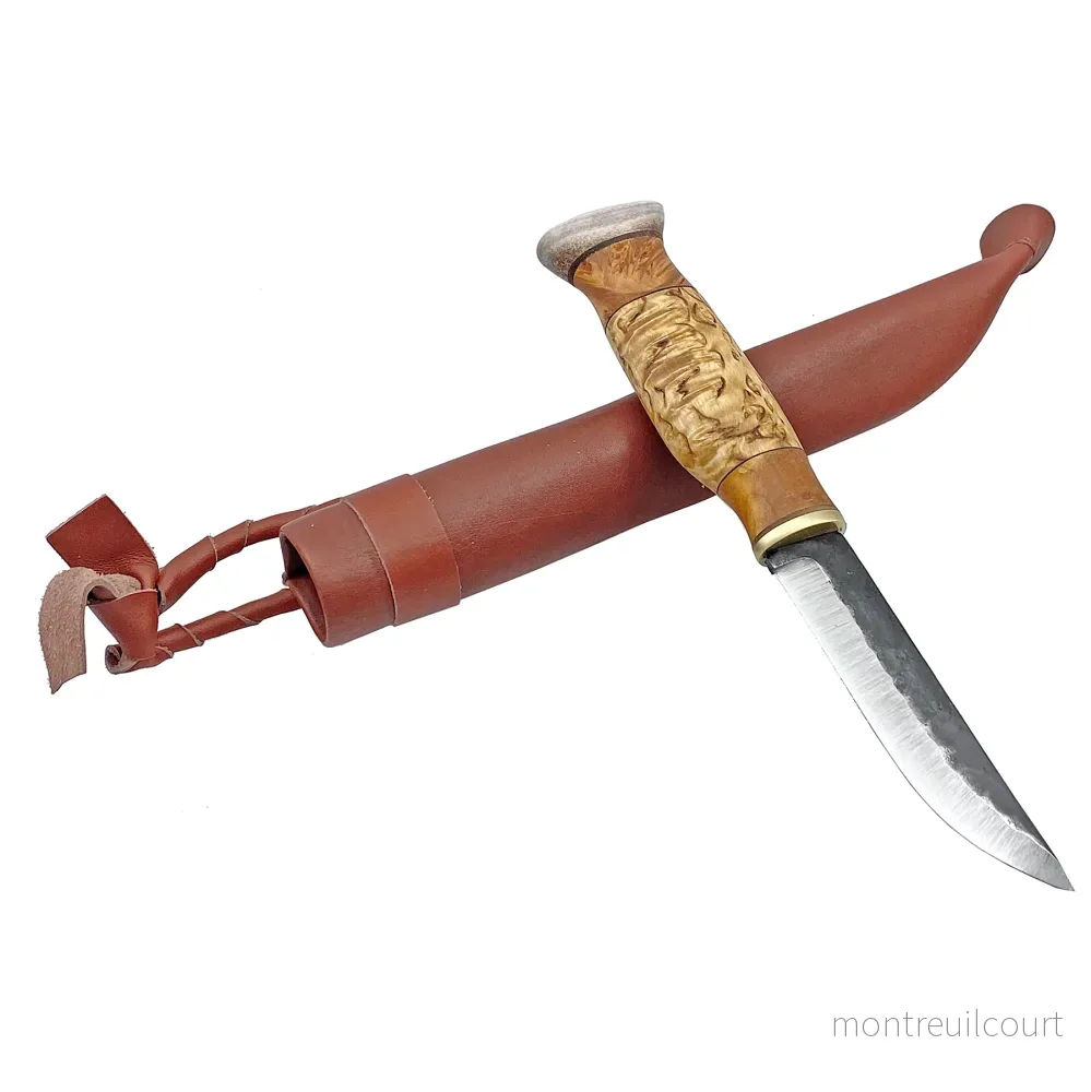 Kniv 9,5 cm masurbjörk videvril & renhorn