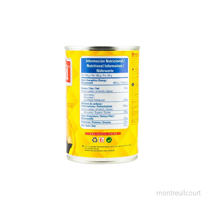 Frijoles Negros Refritos / Fried Black Bean Purée - La Sierra (430g) - Bild 2