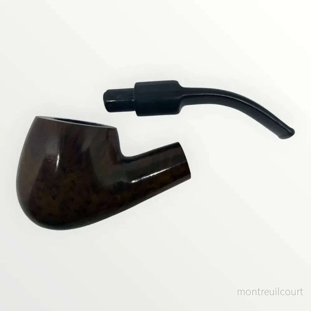 Klassisk Brandy Träpipa – Halvböjd (Walnut Brown & Red Polished) - Bild 3
