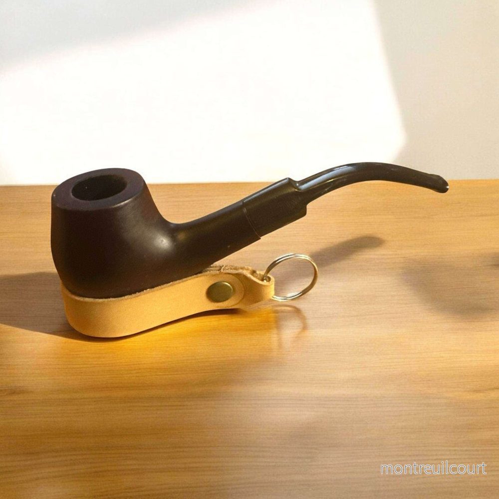 Brandy Träpipa – Rödbrun Matt | Halvböjd Tobakspipa i Klassisk Design