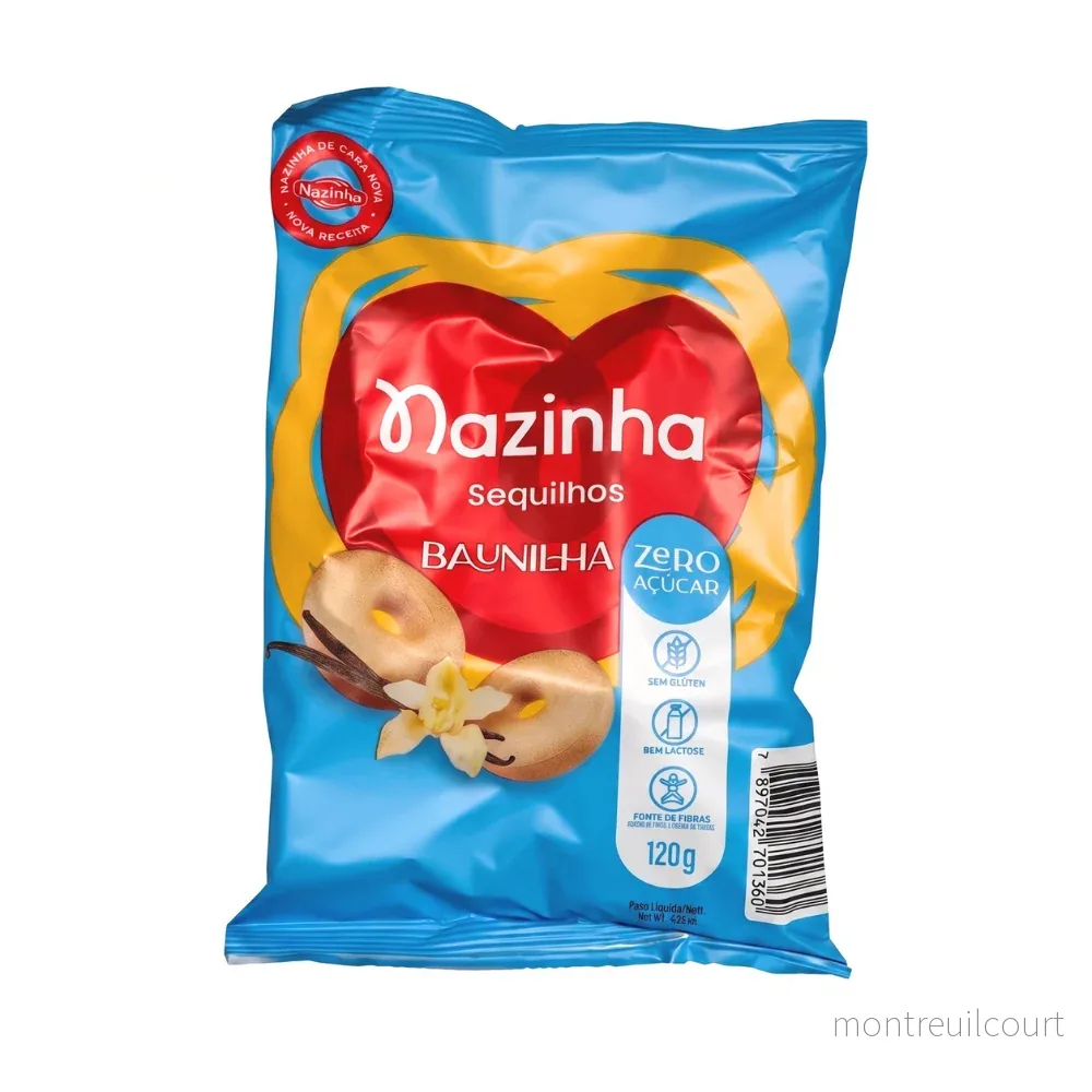 Sequilho Zero Açúcar Sabor Baunilha / Sugar-Free Vanilla Biscuits - Nazinha (120g)