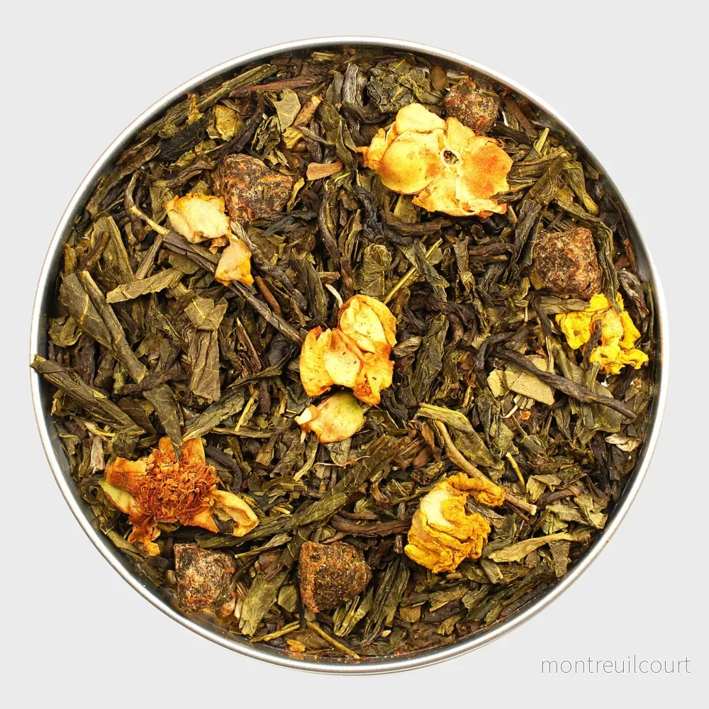 Premium Grönt Te - Persika & Vanilj - 100 g - Bild 2