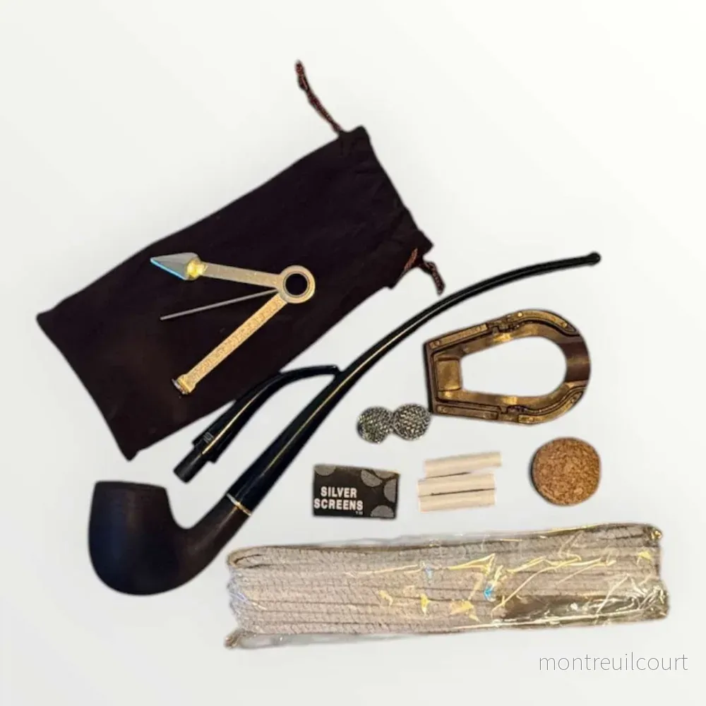 2 in 1   kevazingo wood  Tobacco churchwarden Pipe High  Quality Reading Smoking Pipe One Pipe Bowl with Two Bent Acrylic Mouthpieces