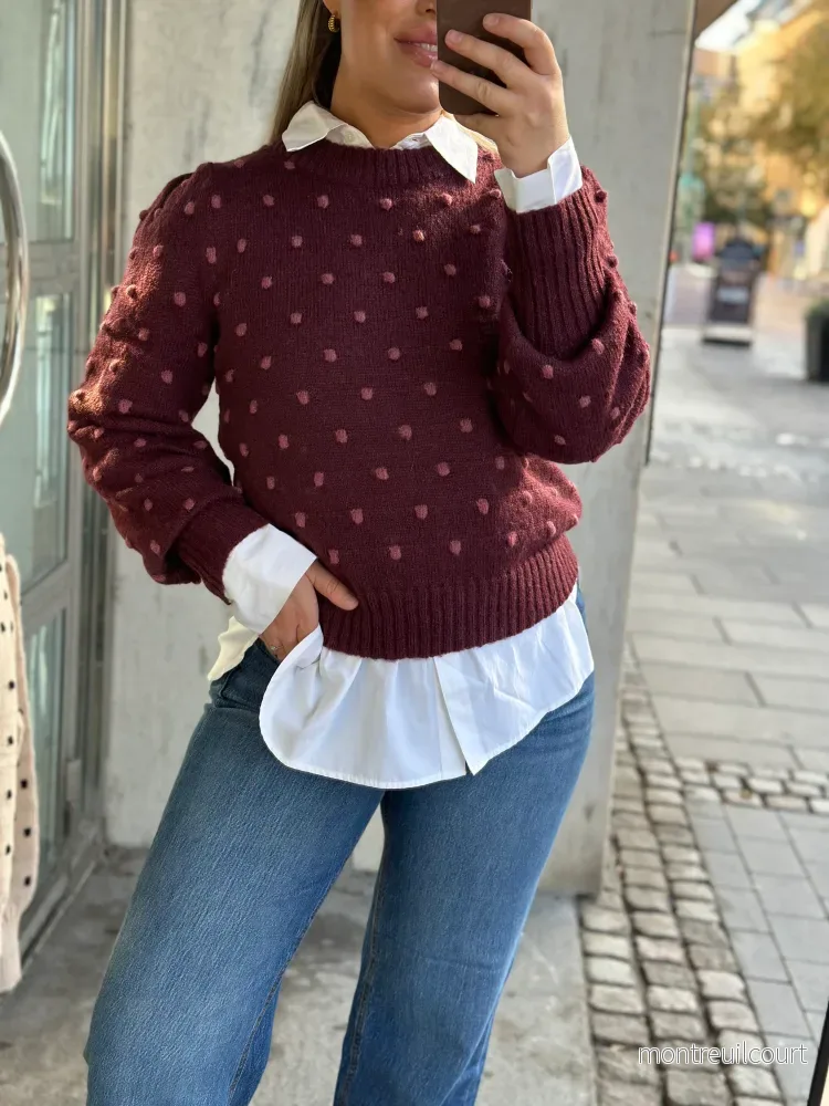 JDY - SIGRID LIFE L/S ON PUFF PULLOVER - WINDSOR WINE - Bild 3