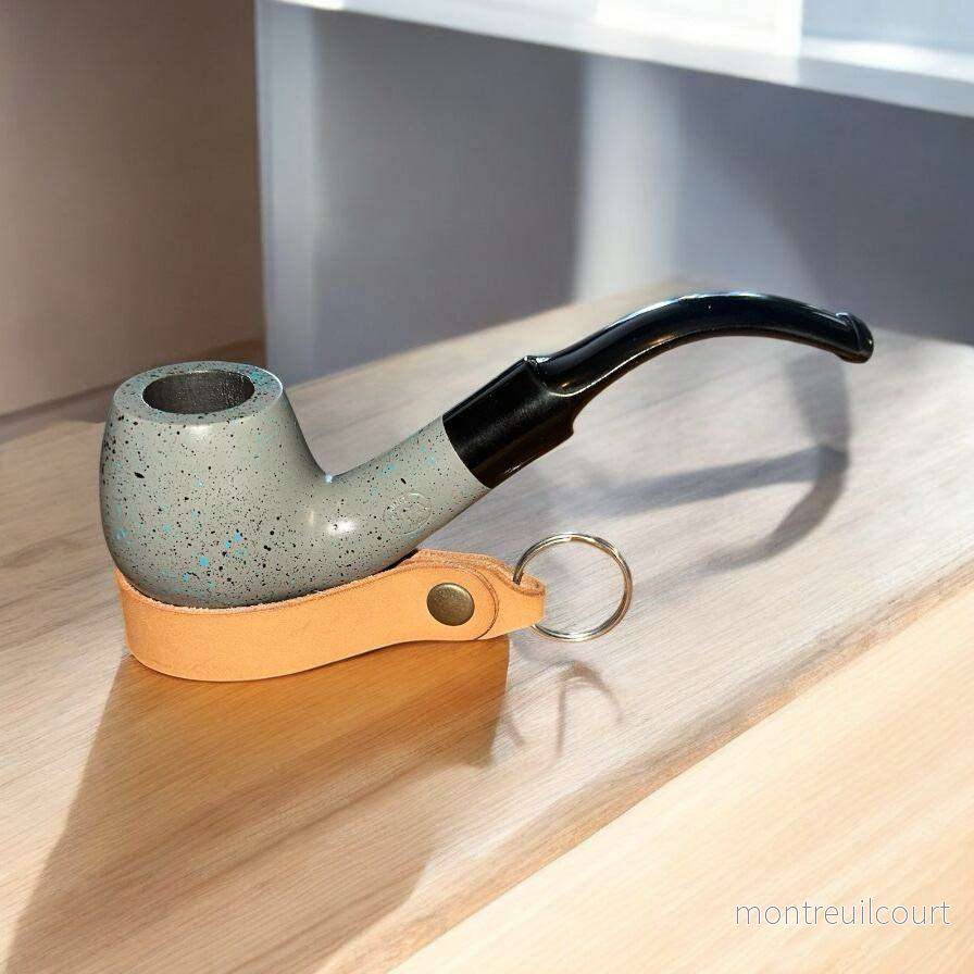 Pipa DOTS Grey/Black/Turquoise 7366 – Stilren 9 mm Filterpipa i Pearwood