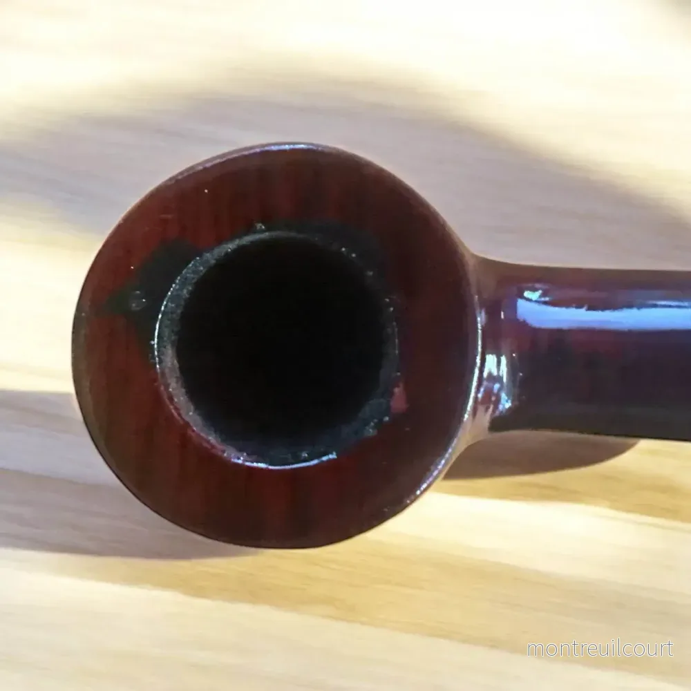 Brandy Träpipa – Walnut Brown/Red Polished | Stilren Halvböjd Tobakspipa - Bild 2