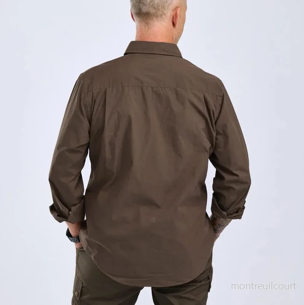 Pinewood InsectSafe Poplin L/S Shirt Herr D.Olive - Bild 3