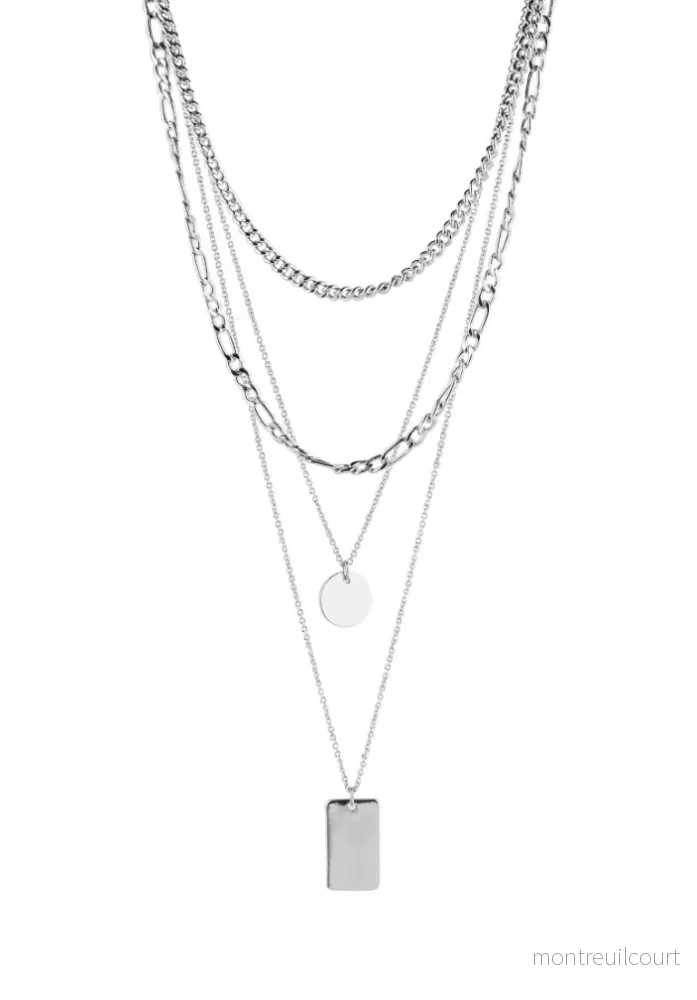 PIECES - OKIA COMBI NECKLACE - SILVER - Bild 2