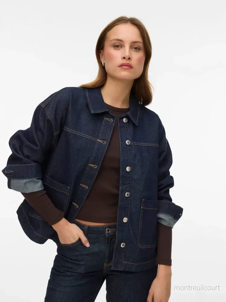 VEROMODA – JAMIE LS DENIM SHACKET – DARK BLUE DENIM RINSE VEROMODA – JAMIE LS DENIM SHACKET – DARK BLUE DENIM RINSE