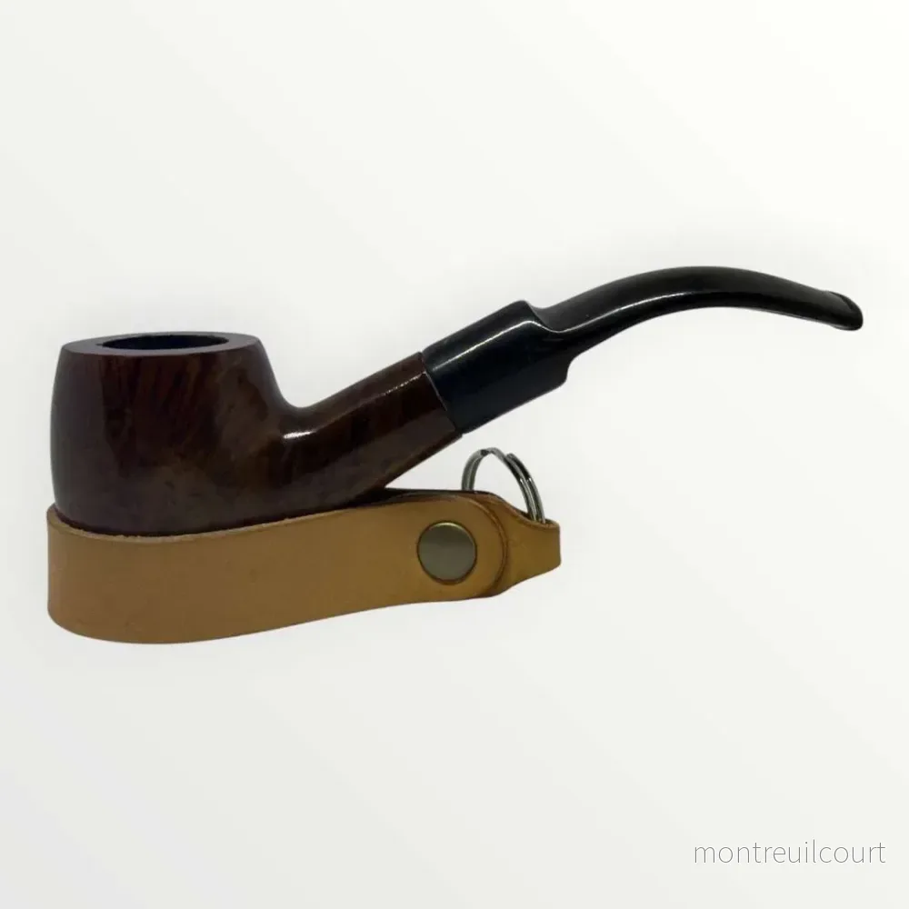 Klassisk Brandy Träpipa – Halvböjd (Walnut Brown & Red Polished) Klassisk Brandy Träpipa – Halvböjd (Walnut Brown & Red Polished)