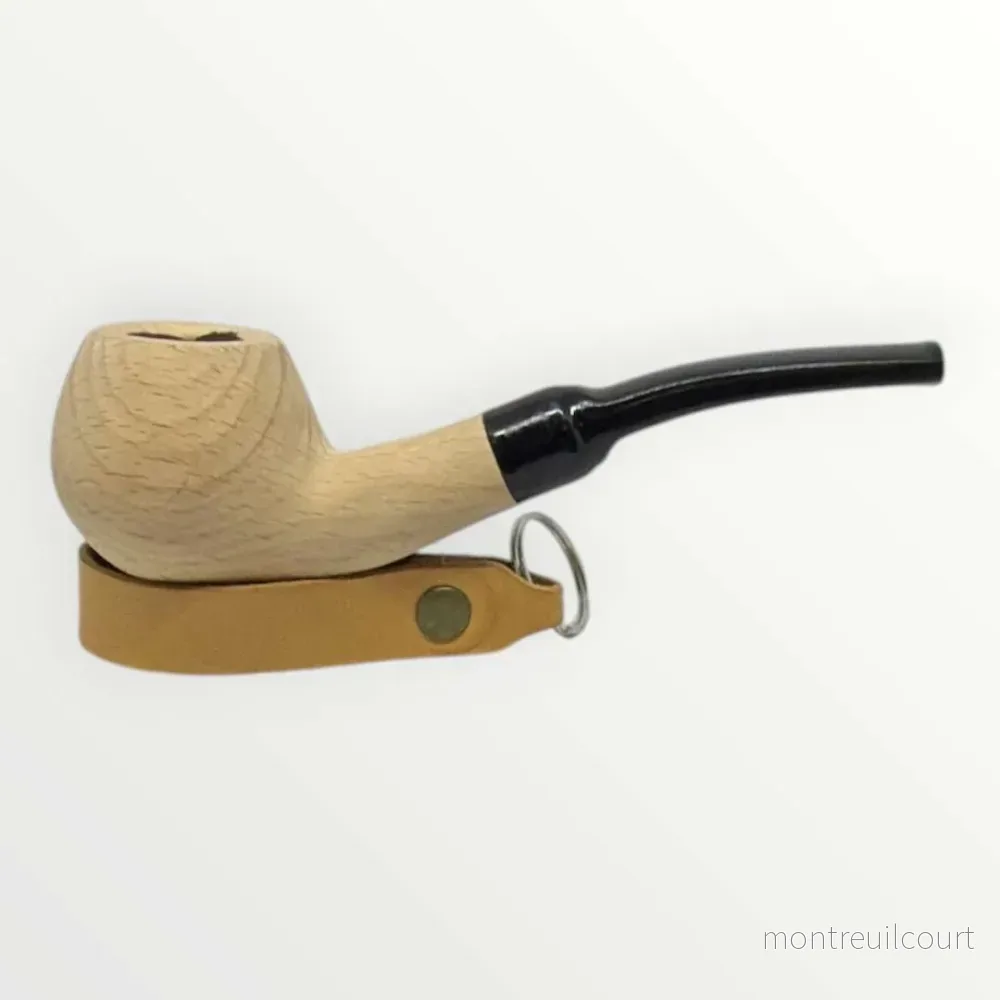 Pipa Naturell – Obehandlad Träpipa i Modell Kvartsböjd Apple (157mm)