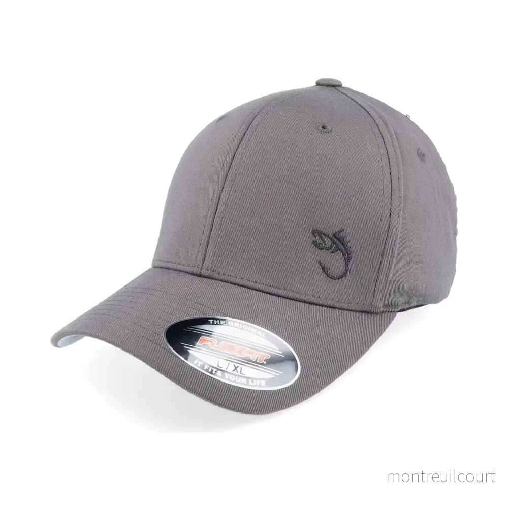 Skillfish Black Fish Hook Logo Dark Grey Flexfit Keps Skillfish Black Fish Hook Logo Dark Grey Flexfit Keps
