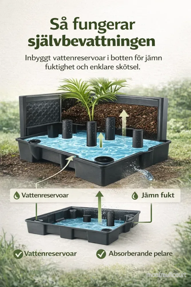 Självbevattnande planteringstorn med spaljé - för blommor och klätterväxter - Bild 2
