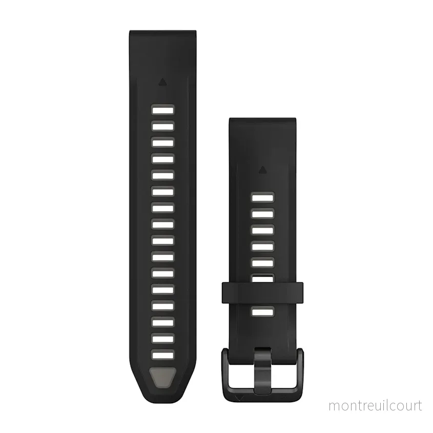 Garmin QuickFit 20 Klockarmband Svart/Pebble Gray Silikon Garmin QuickFit 20 Klockarmband Svart/Pebble Gray Silikon