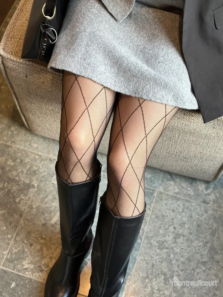 PIECES – RABINE TIGHTS – BLACK/CHECK PIECES – RABINE TIGHTS – BLACK/CHECK