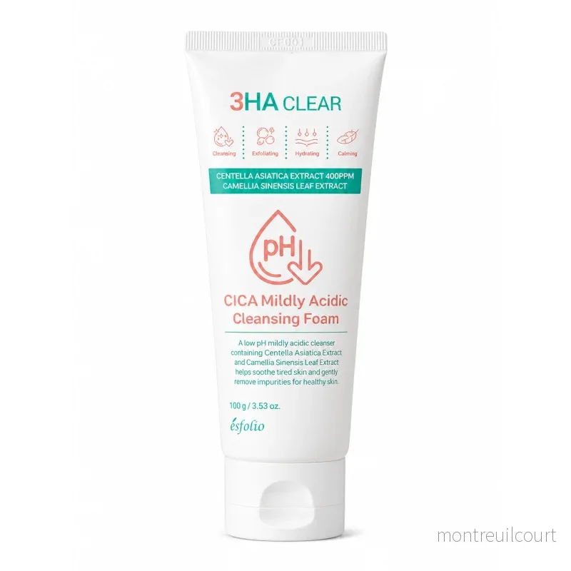 Esfolio 3HA Clear Cica Mildly Acidic Cleansing Foam, 100g
