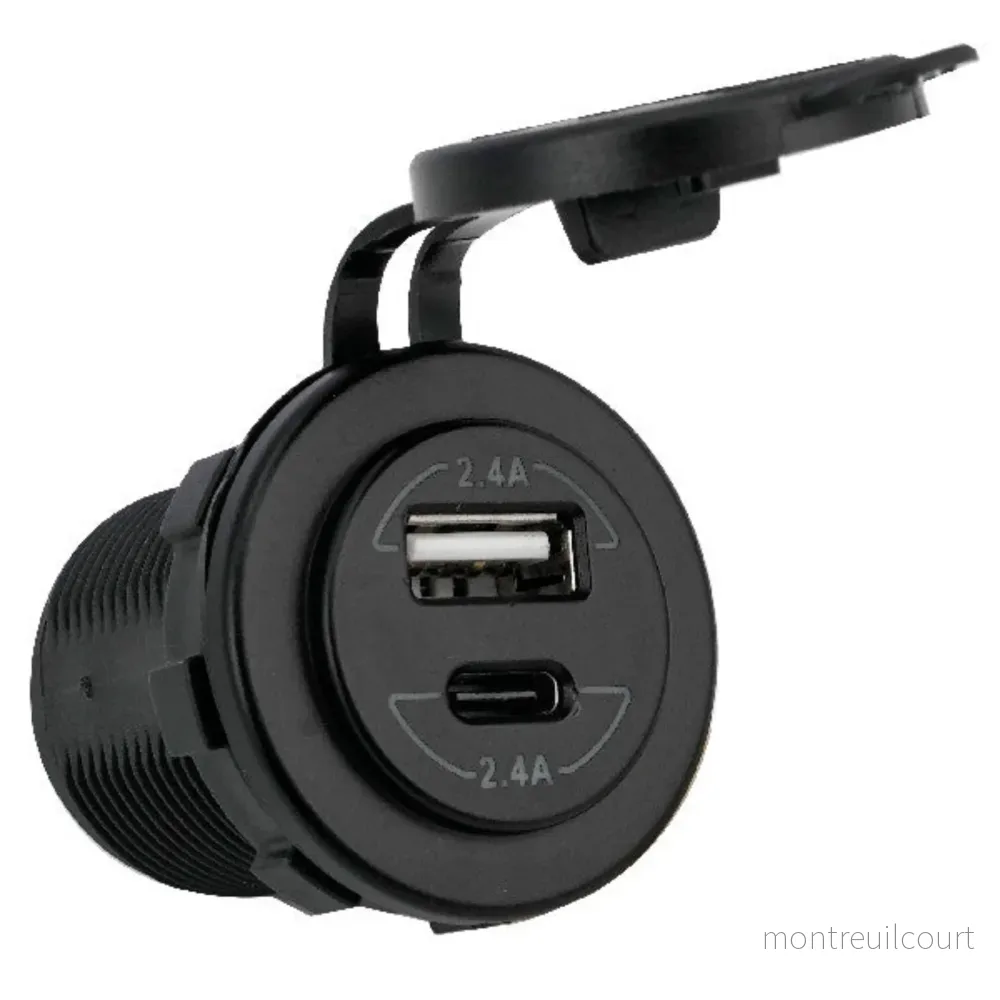 1852 Inbyggt USB-uttag med A & C kontakt, 12/24V